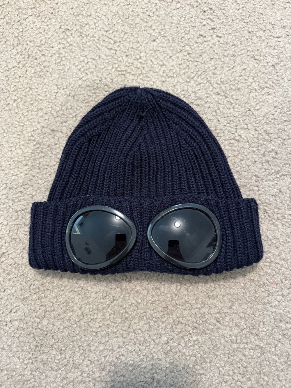 C.P. Company Navy Beanie w/ Goggles (Older Model)